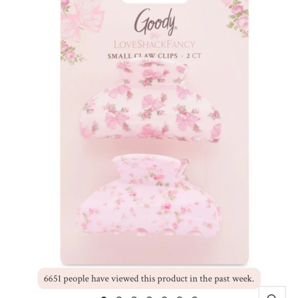 Goody LoveShackFancy Small Claw Clips - Pink Floral